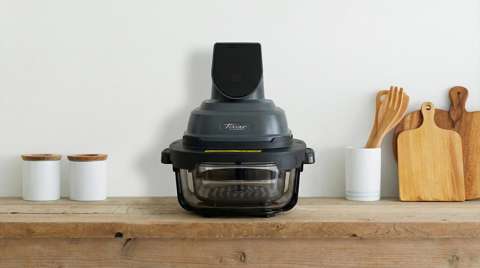 Tixixc 5-in-1 Portable Glass Air Fryer 4QT with 6-Cup Containers