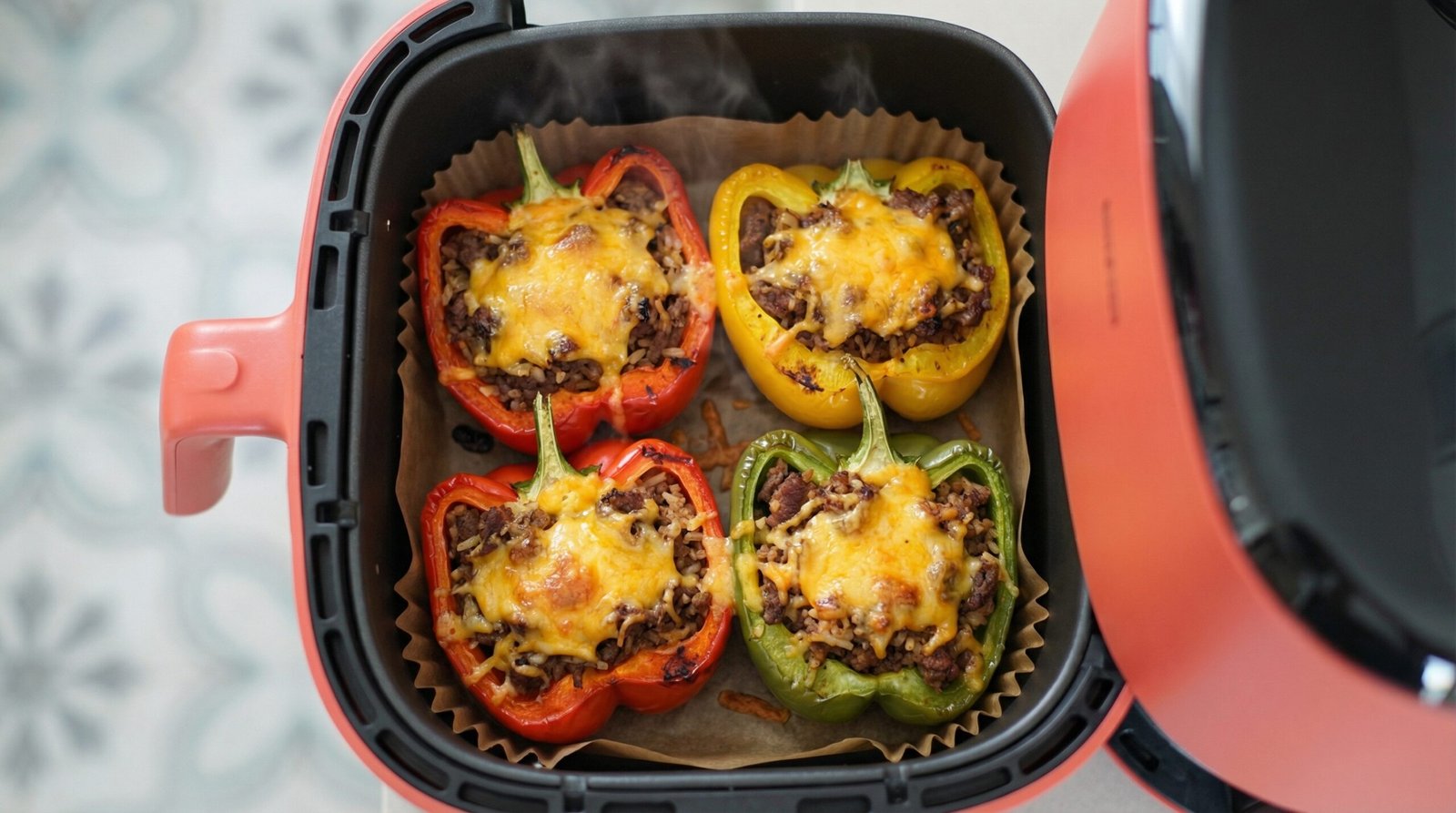 Air Fryer Beef Stuffed Peppers