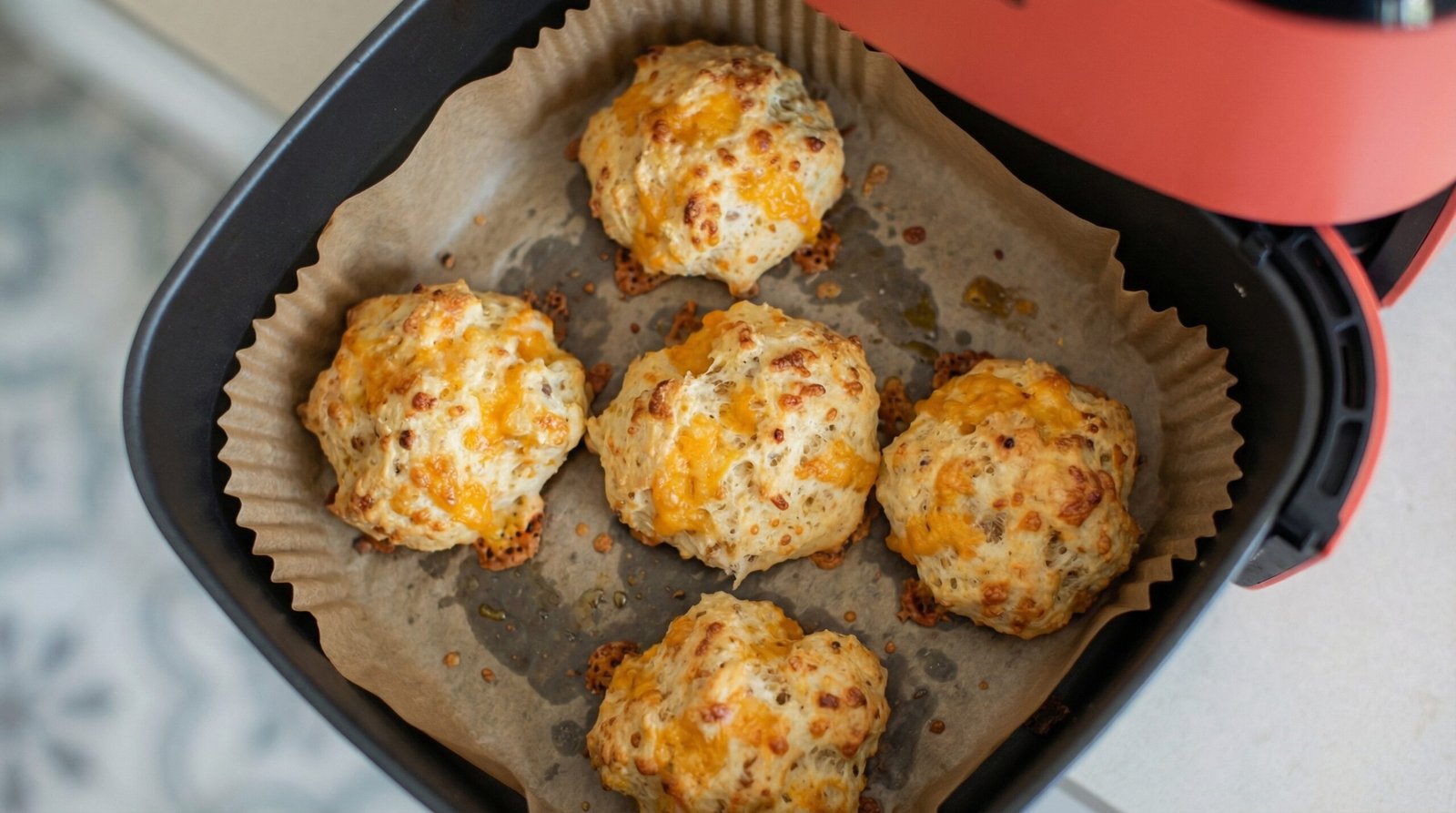 Air Fryer Sourdough Discard Cheddar Biscuits