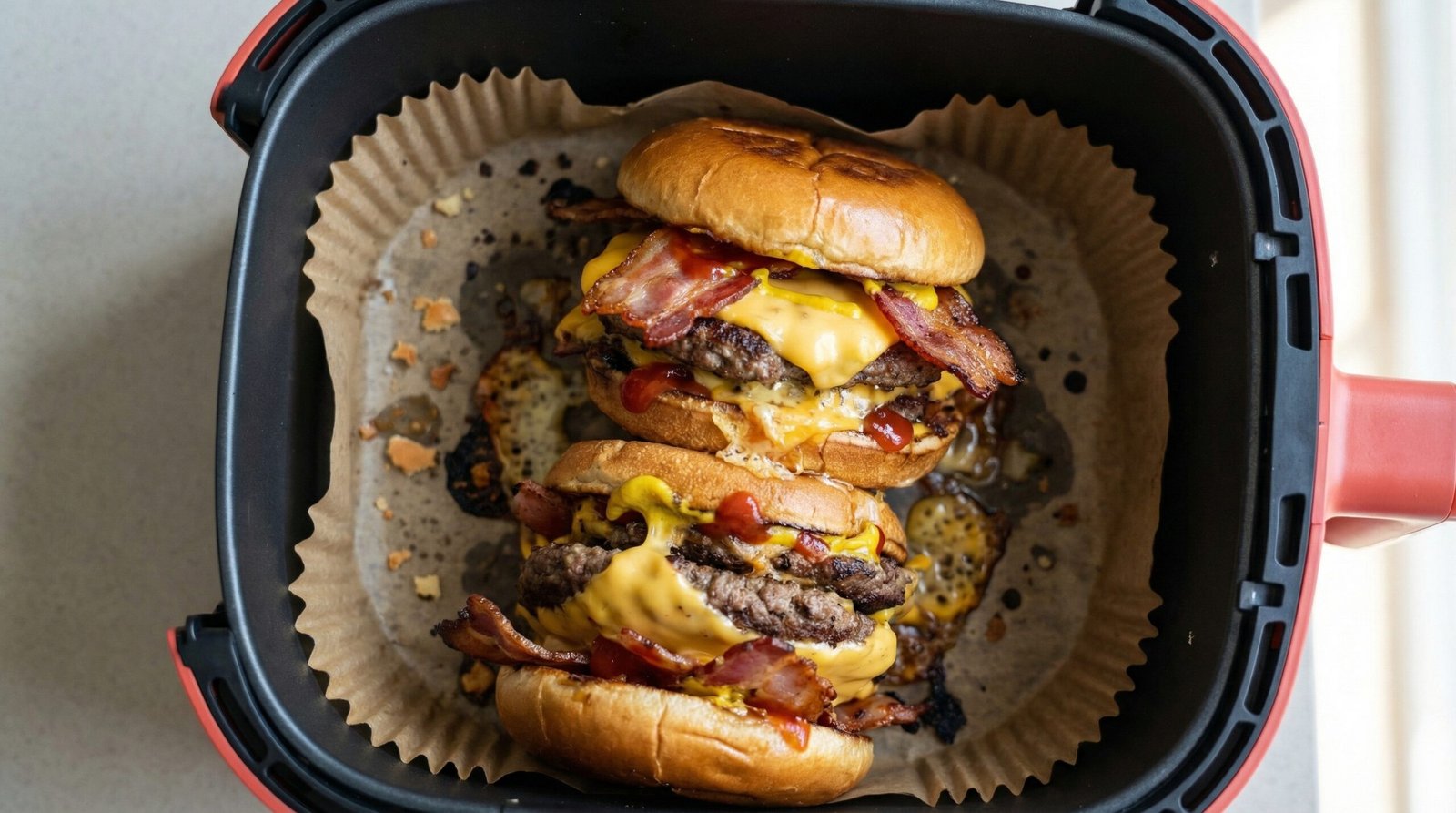 Bacon Cheeseburger Air Fryer Stack