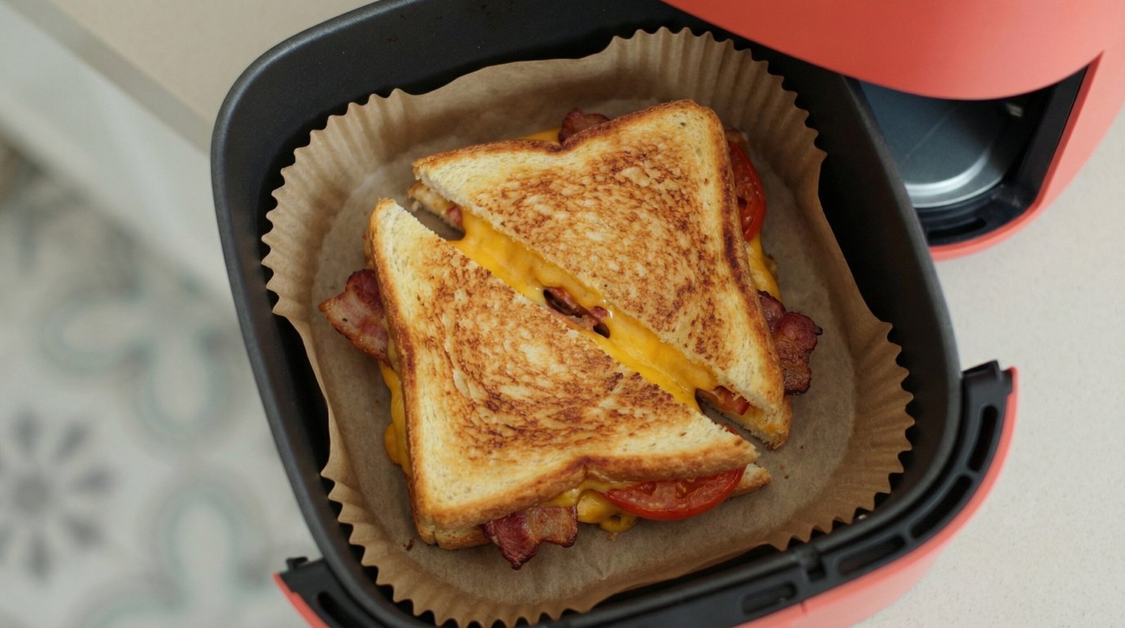 Bacon Tomato Air Fryer Grilled Cheese