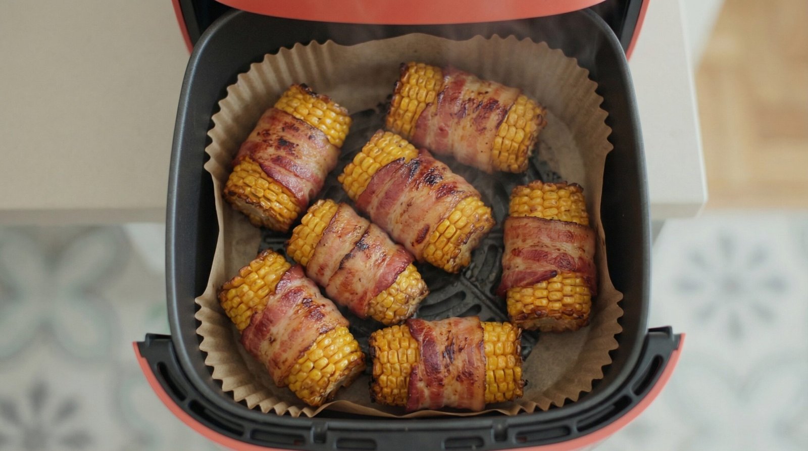 Bacon-Wrapped Air Fryer Corn on the Cob