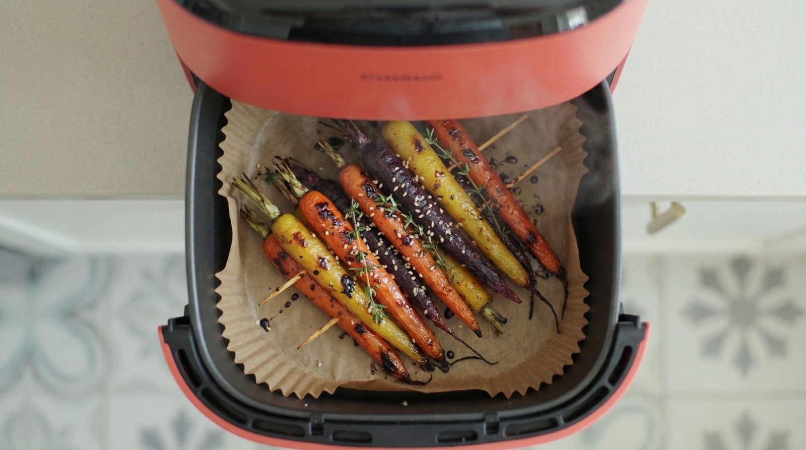 Balsamic-Glazed Rainbow Carrot Skewers