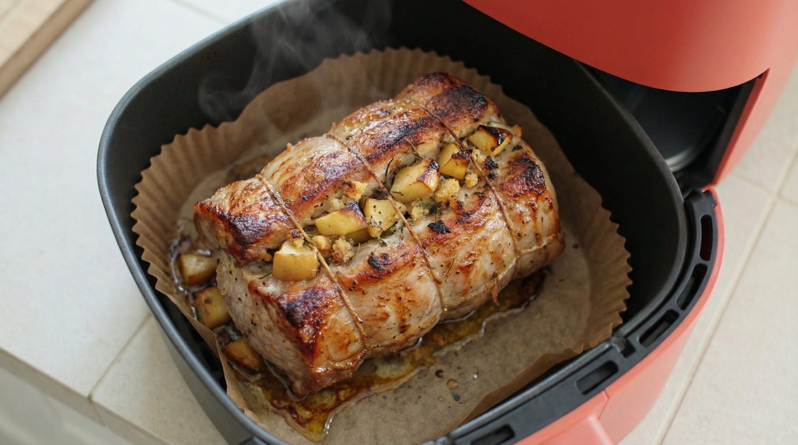 Brined Apple-Stuffed Pork Loin Roast