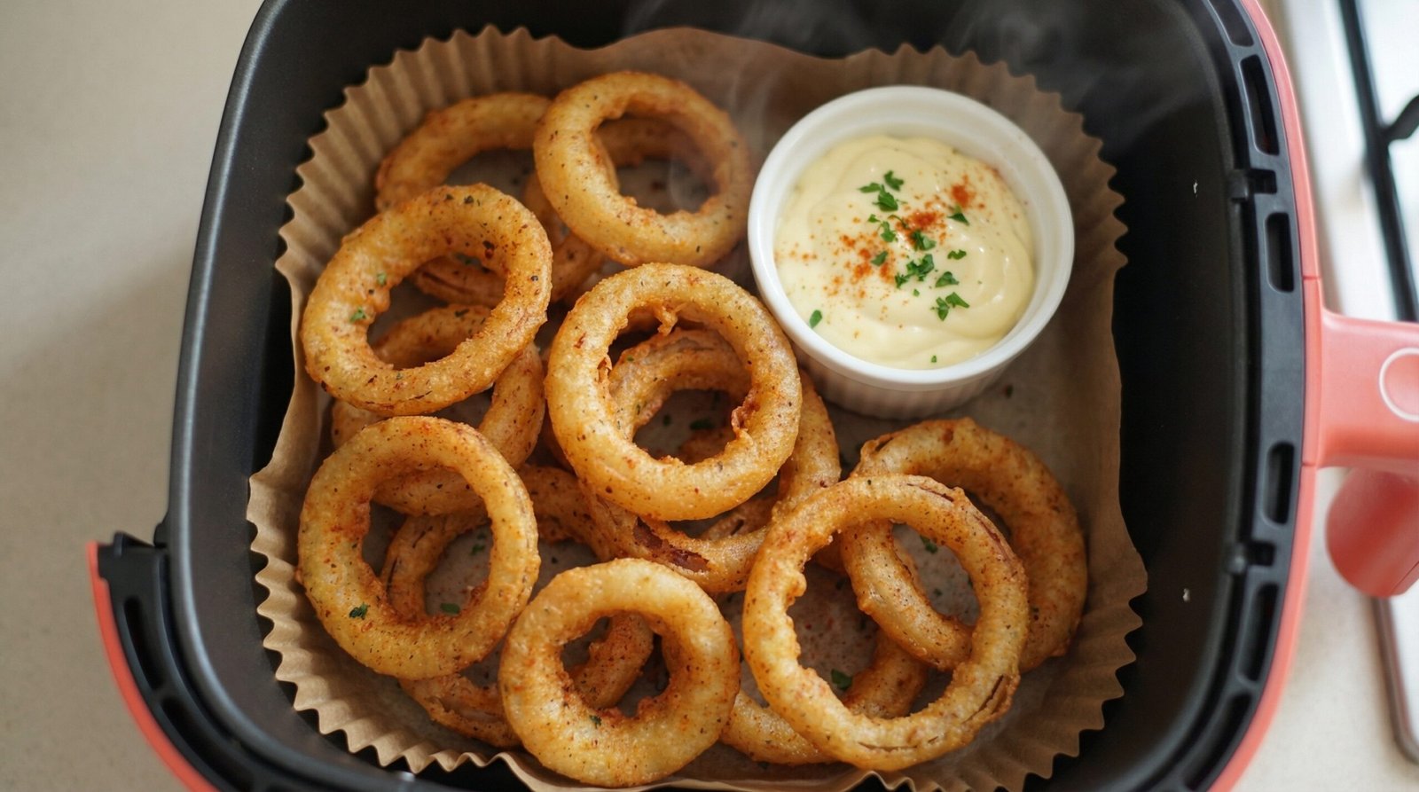 Cajun Tempura Onion Rings with Aioli