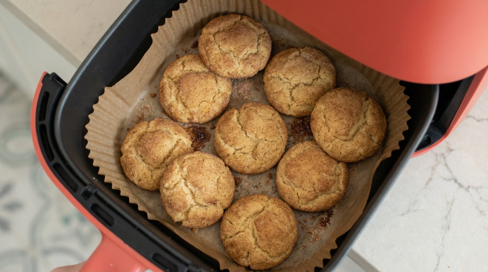 Cinnamon Sugar Snickerdoodle Air Fryer Cookies