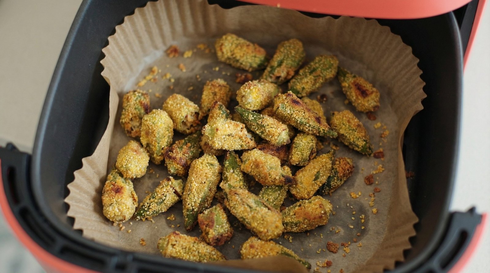 Cornmeal-Crusted Air Fryer Okra