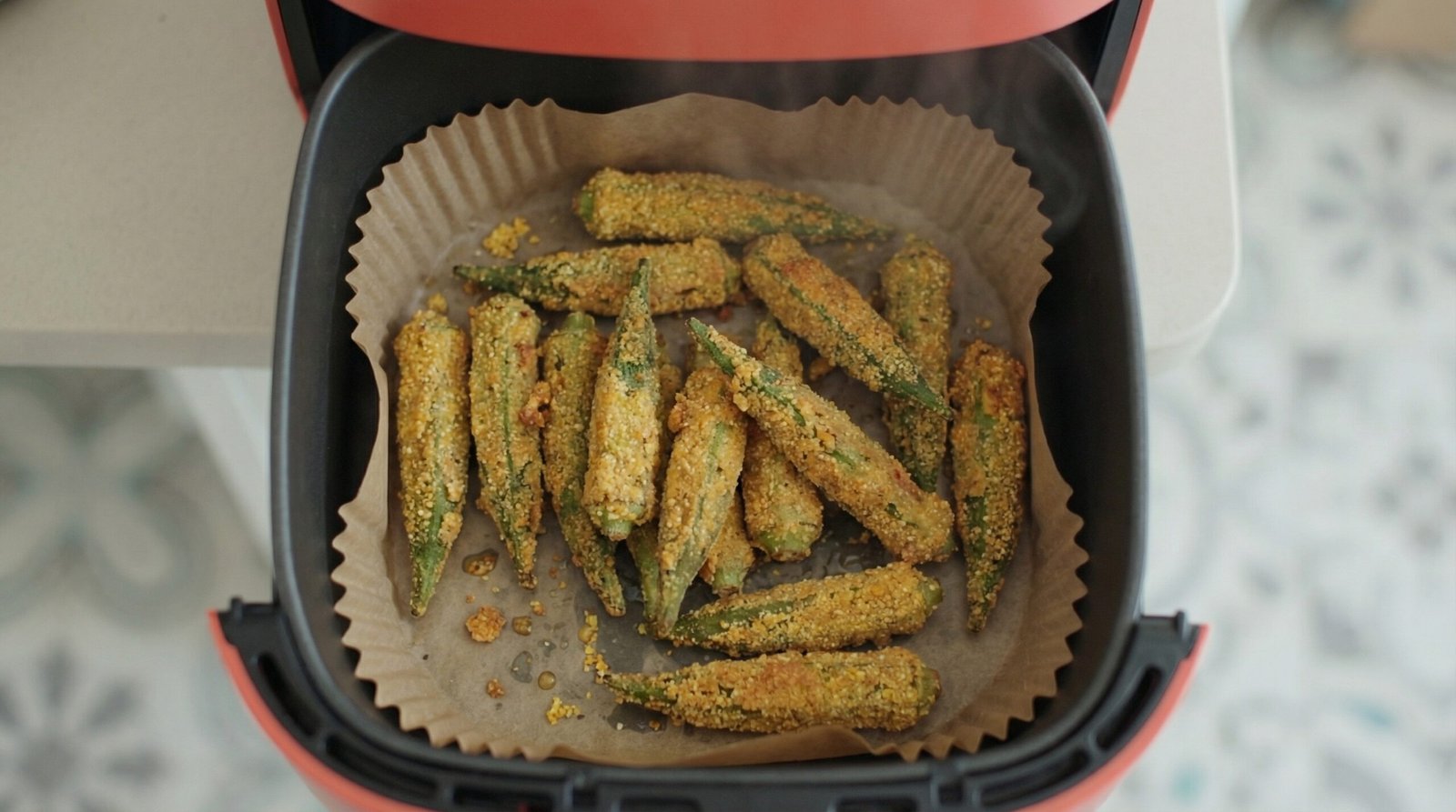 Cornmeal-Crusted Air Fryer Okra