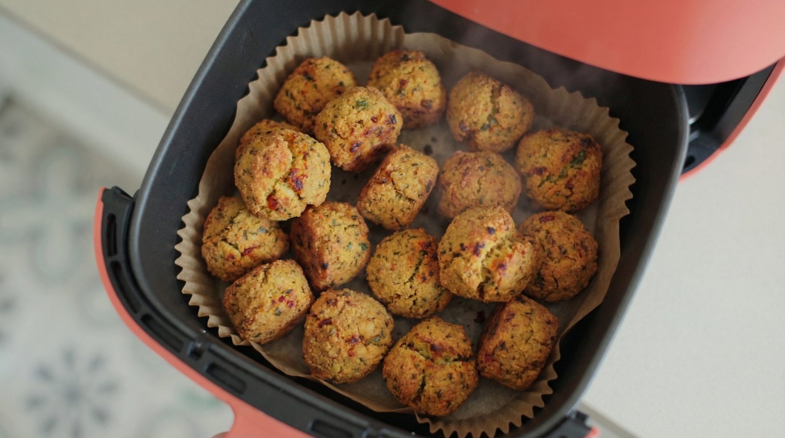 Crispy Harissa Chickpea Falafel Bites