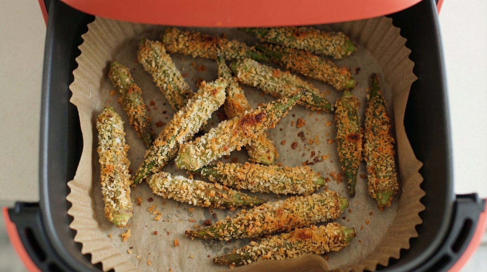 Double-Dipped Panko Air Fryer Okra Fries