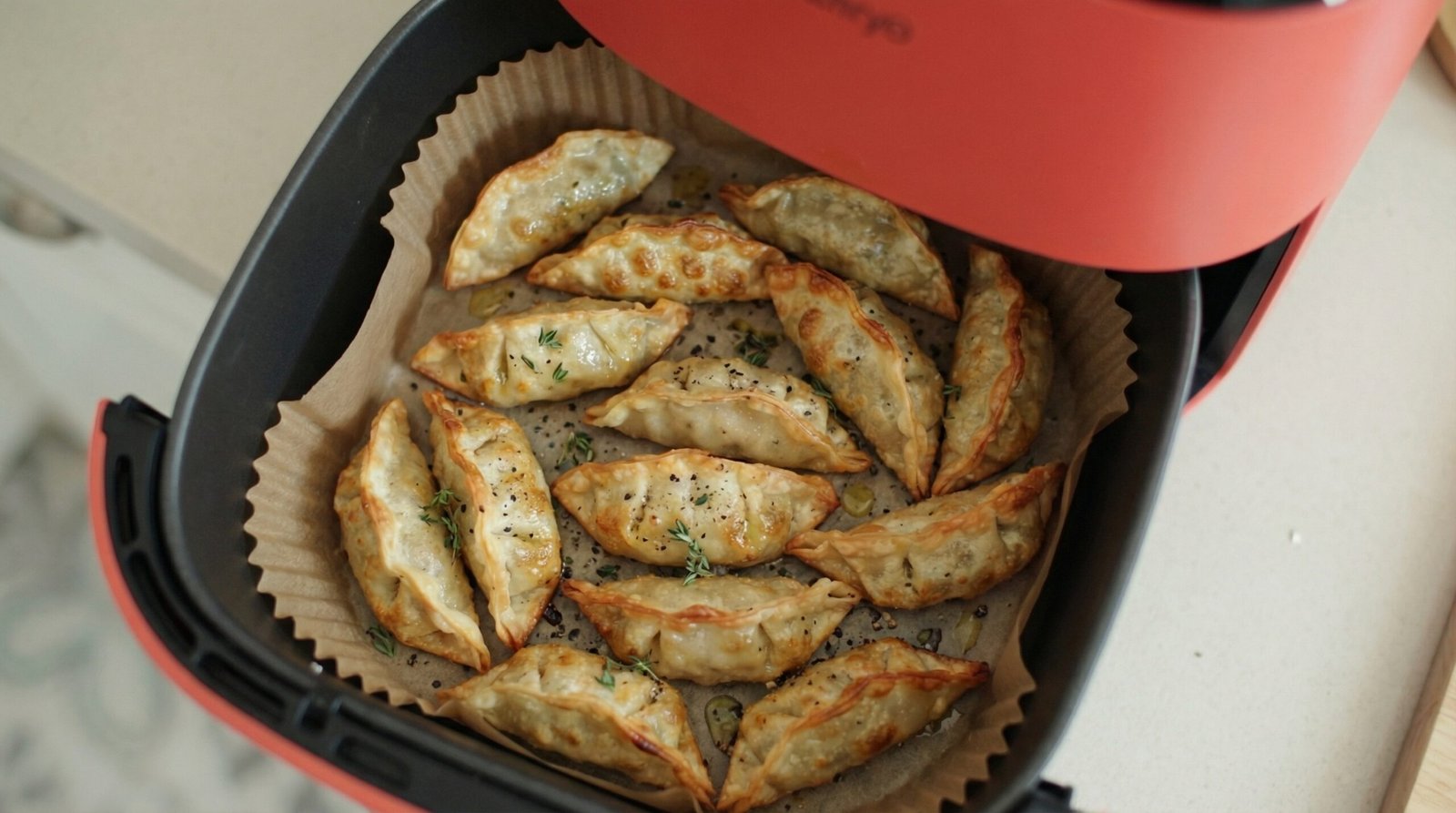 Easy Thyme Chicken Wonton Potstickers