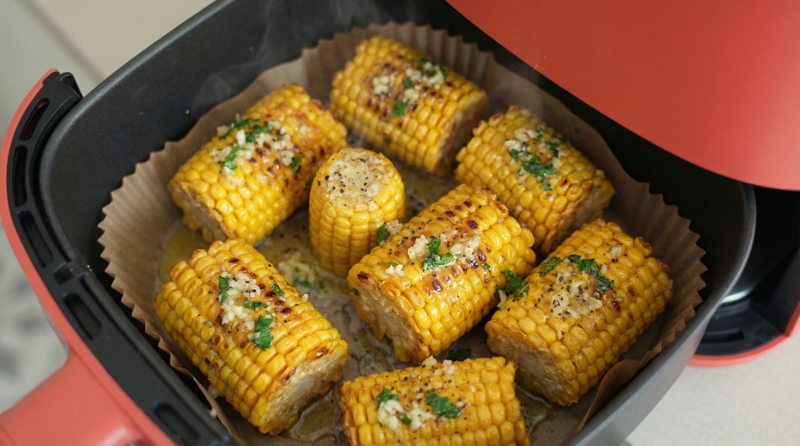 Garlic Butter Air Fryer Corn on the Cob