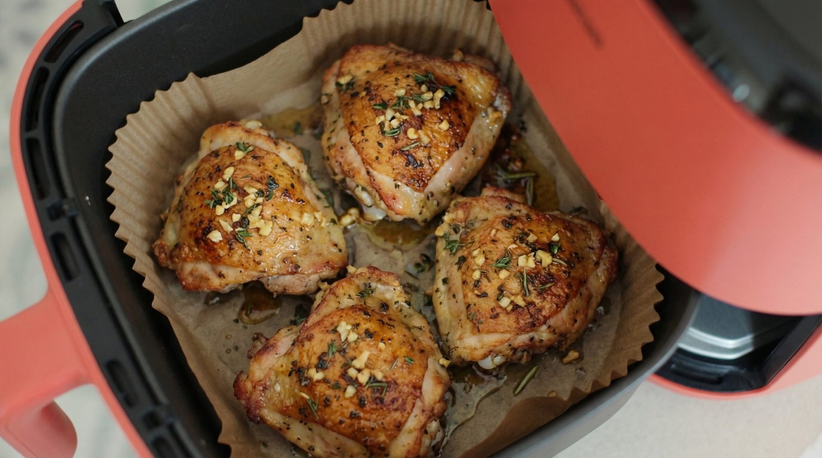 Garlic Herb Air Fryer Chicken Thighs