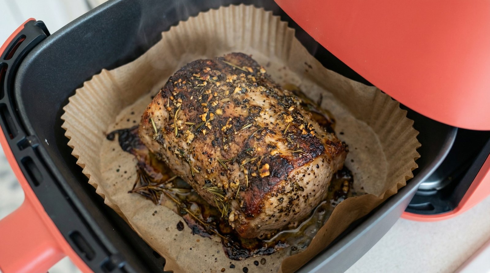 Garlic Herb Rubbed Air Fryer Pork Loin Roast