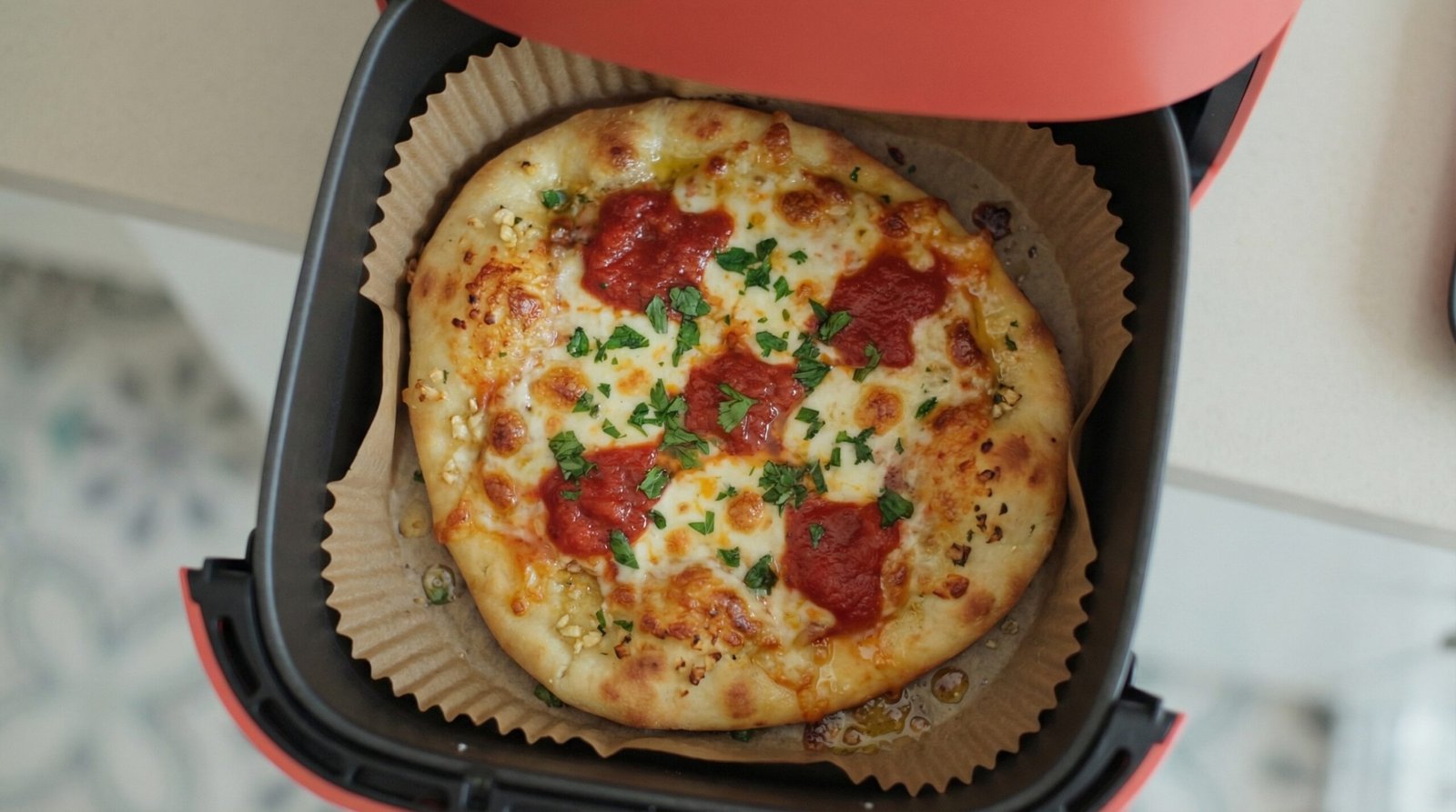 Garlic Naan Air Fryer Pizza