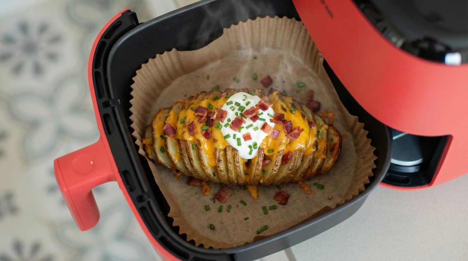 Hasselback Air Fryer Baked Potato