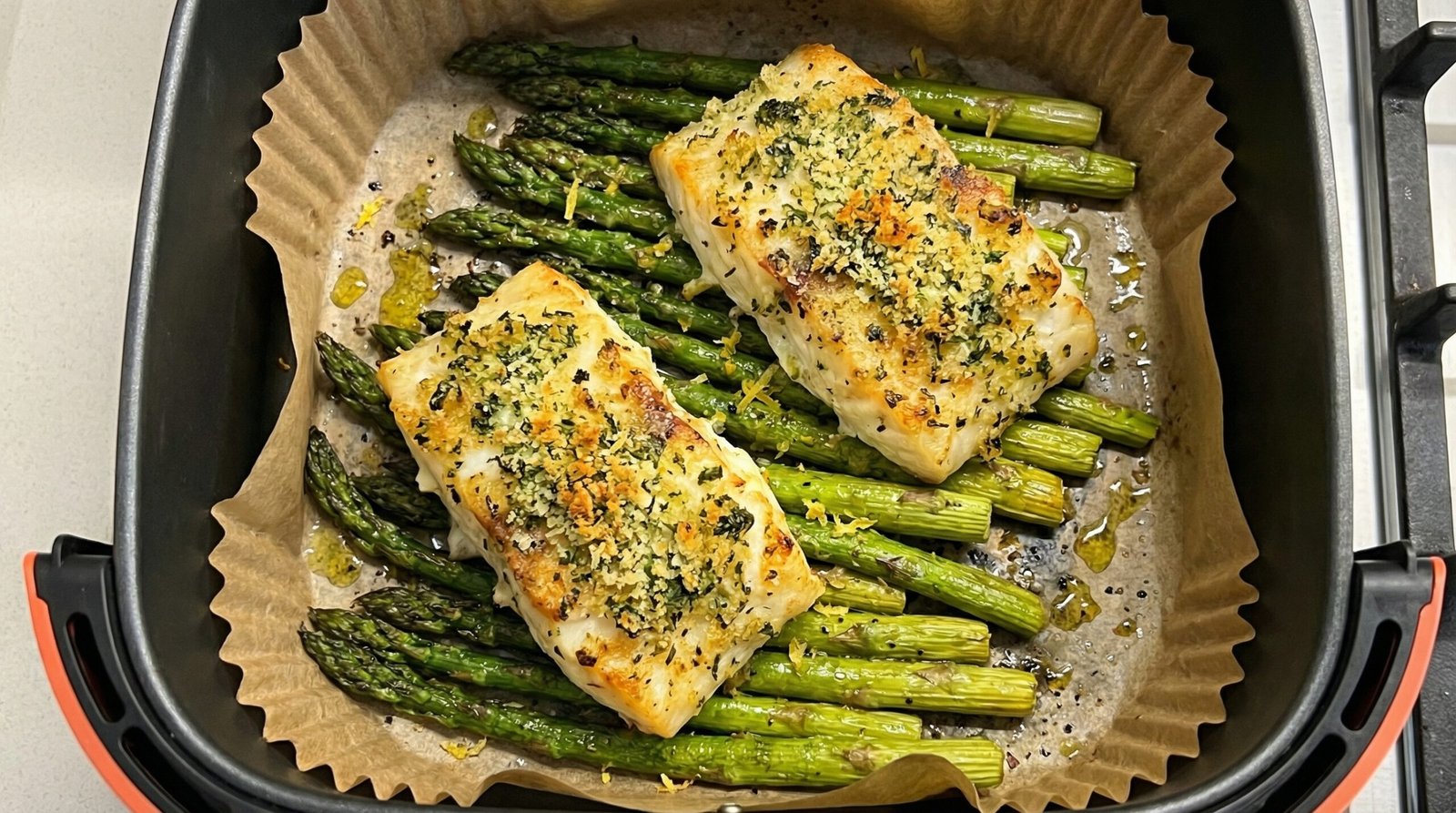 Herb-Crusted Cod with Asparagus