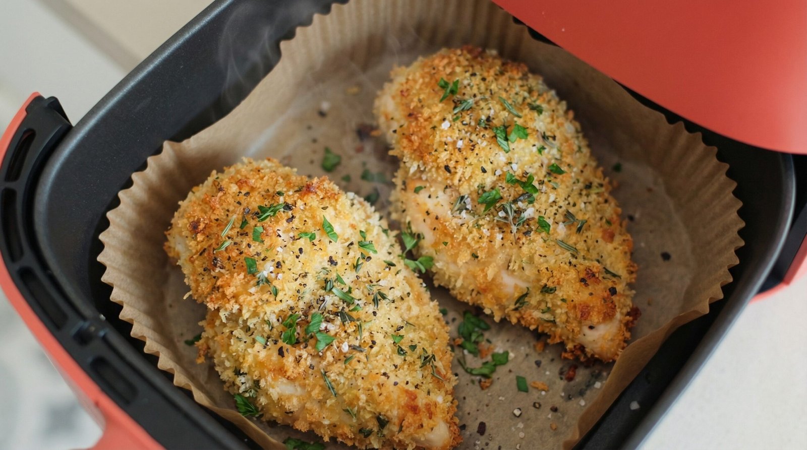 Herb-Crusted Panko Air Fryer Chicken Breasts