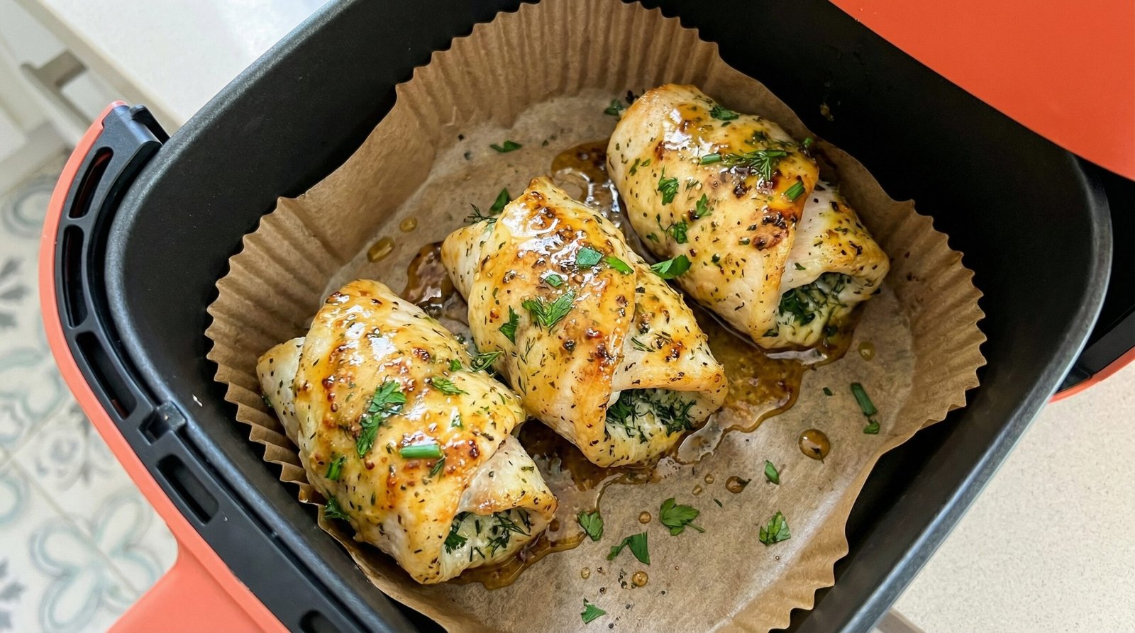 Herb-Stuffed Tilapia Roulade with Dijon Glaze