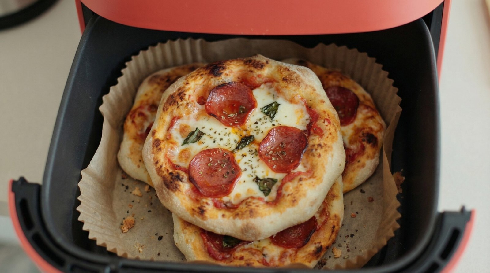 Homemade Dough Mini Air Fryer Pizzas