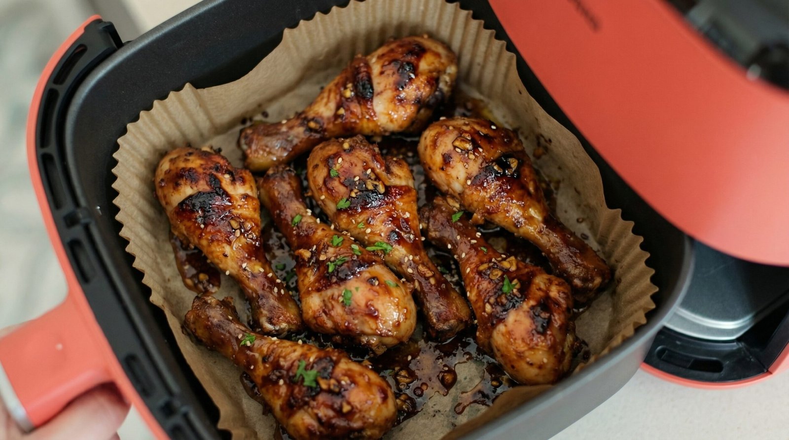 Honey Garlic Air Fryer Chicken Drumsticks