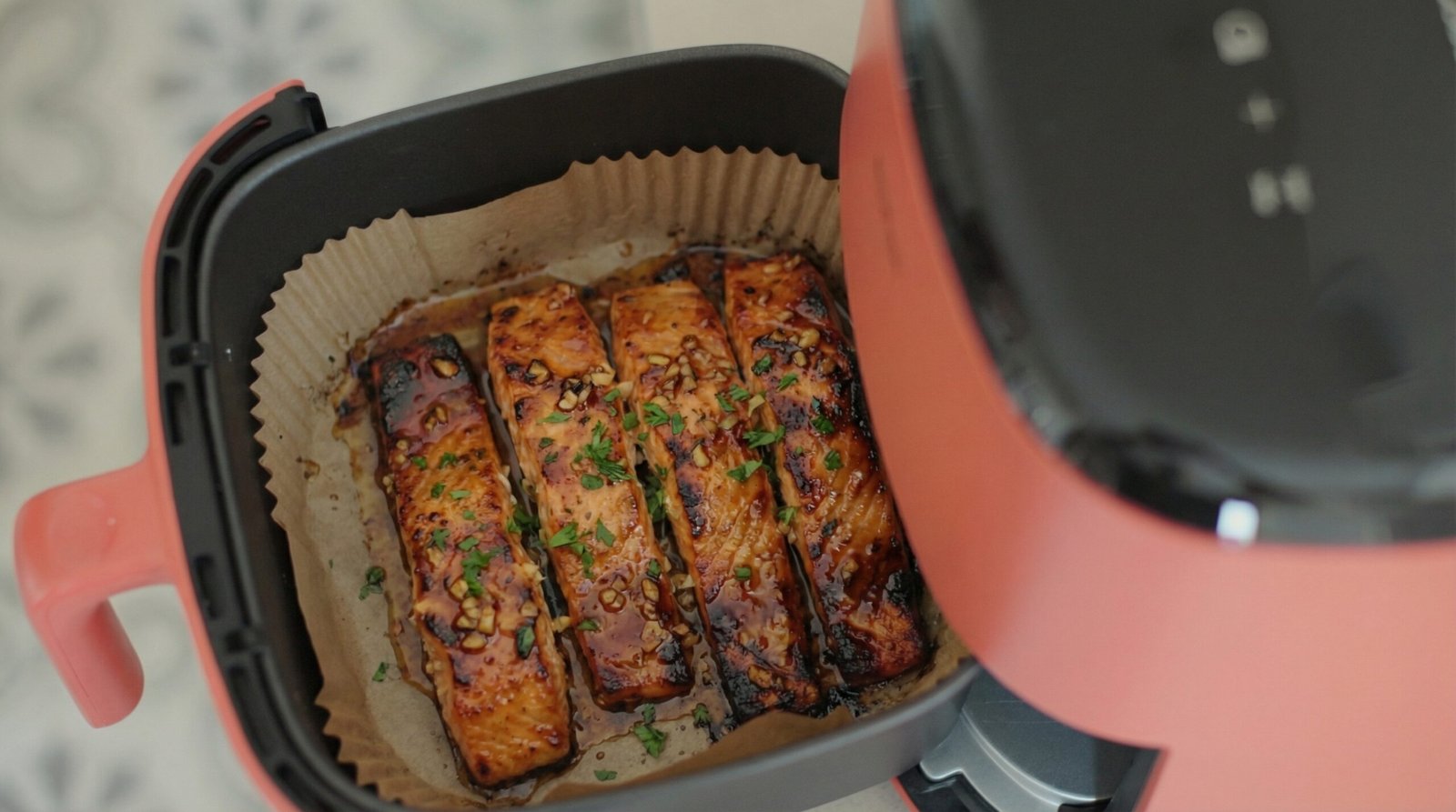 Honey Garlic Air Fryer Salmon