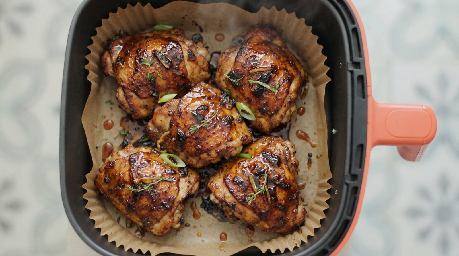 Jerk-Spiced Air Fryer Chicken Thighs with Scotch Bonnet Glaze