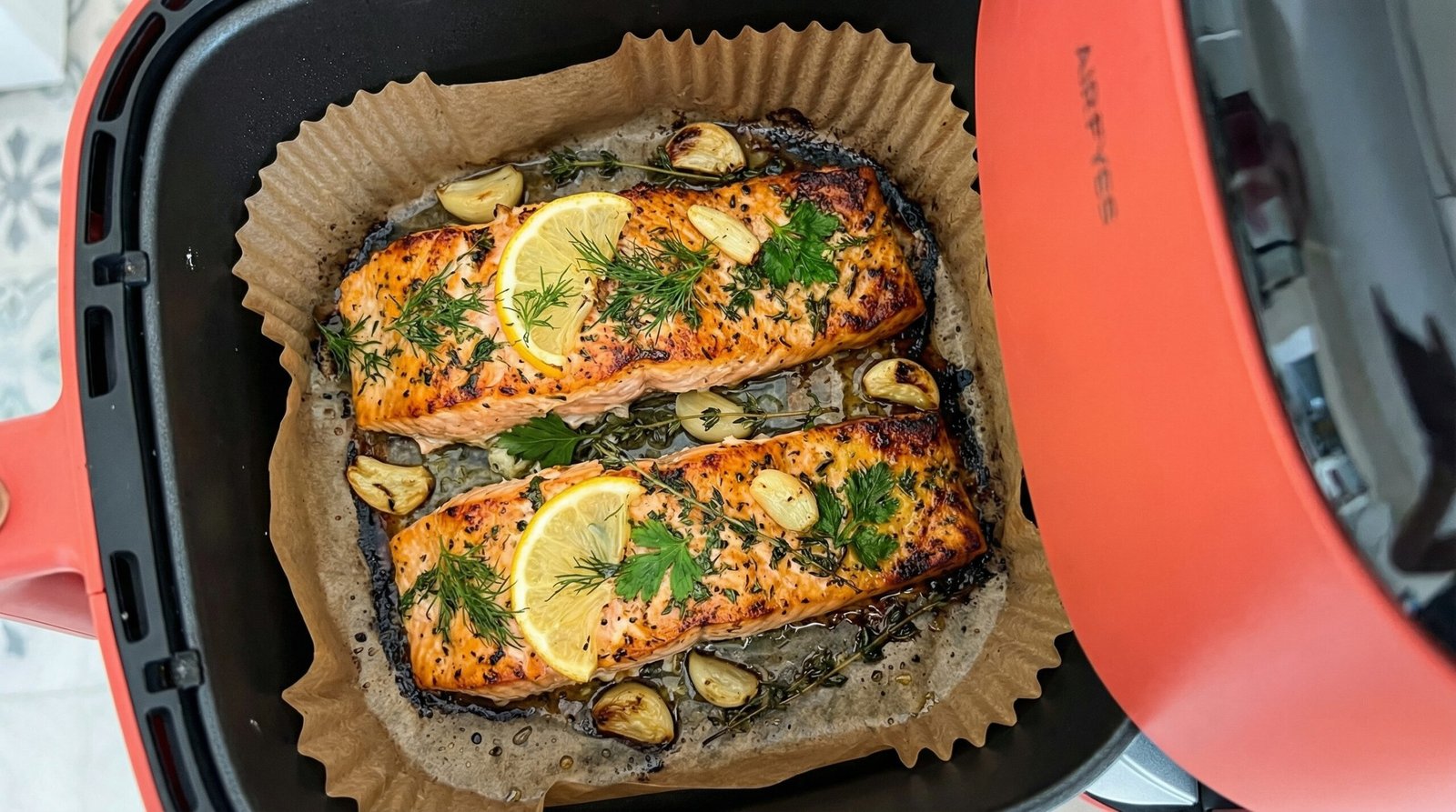 Lemon Herb Air Fryer Salmon