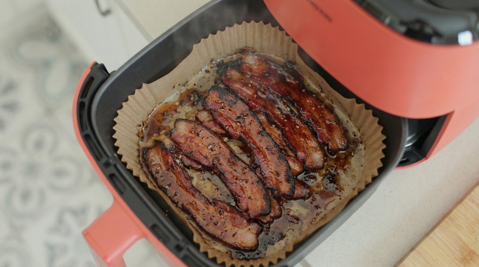 Maple Glazed Air Fryer Bacon