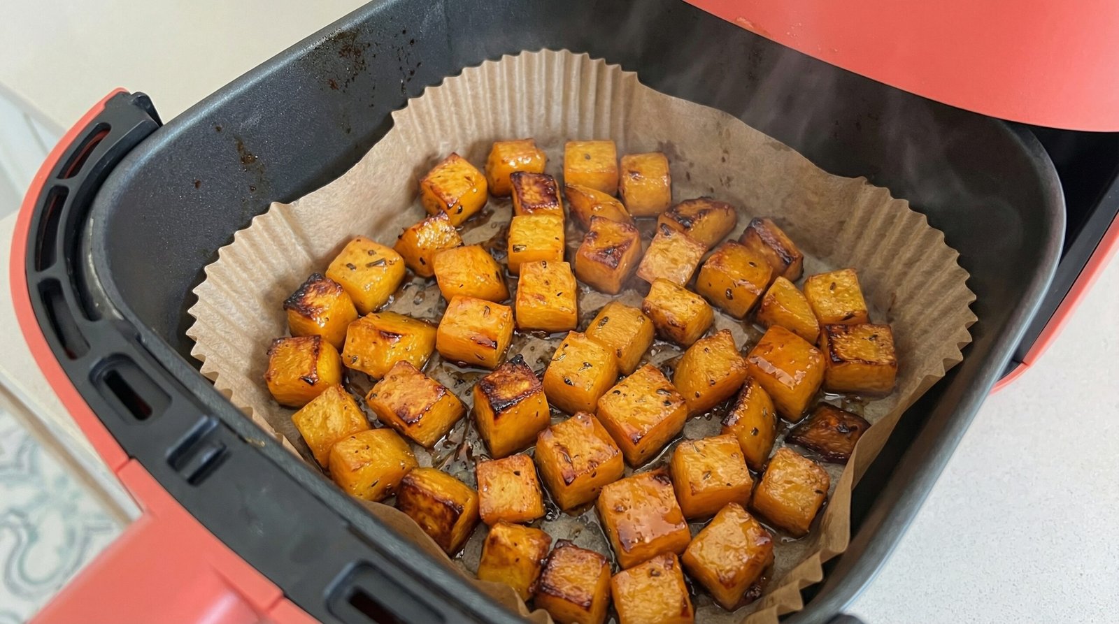 Maple Glazed Air Fryer Butternut Squash