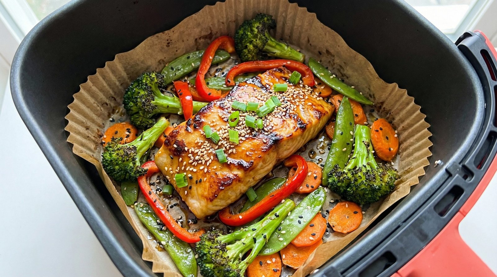 Miso Glazed Halibut with Sesame Veggies