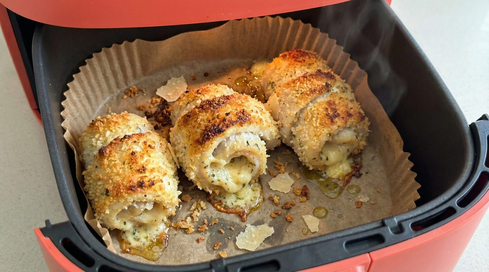 Panko-Parmesan Stuffed Catfish Roulade