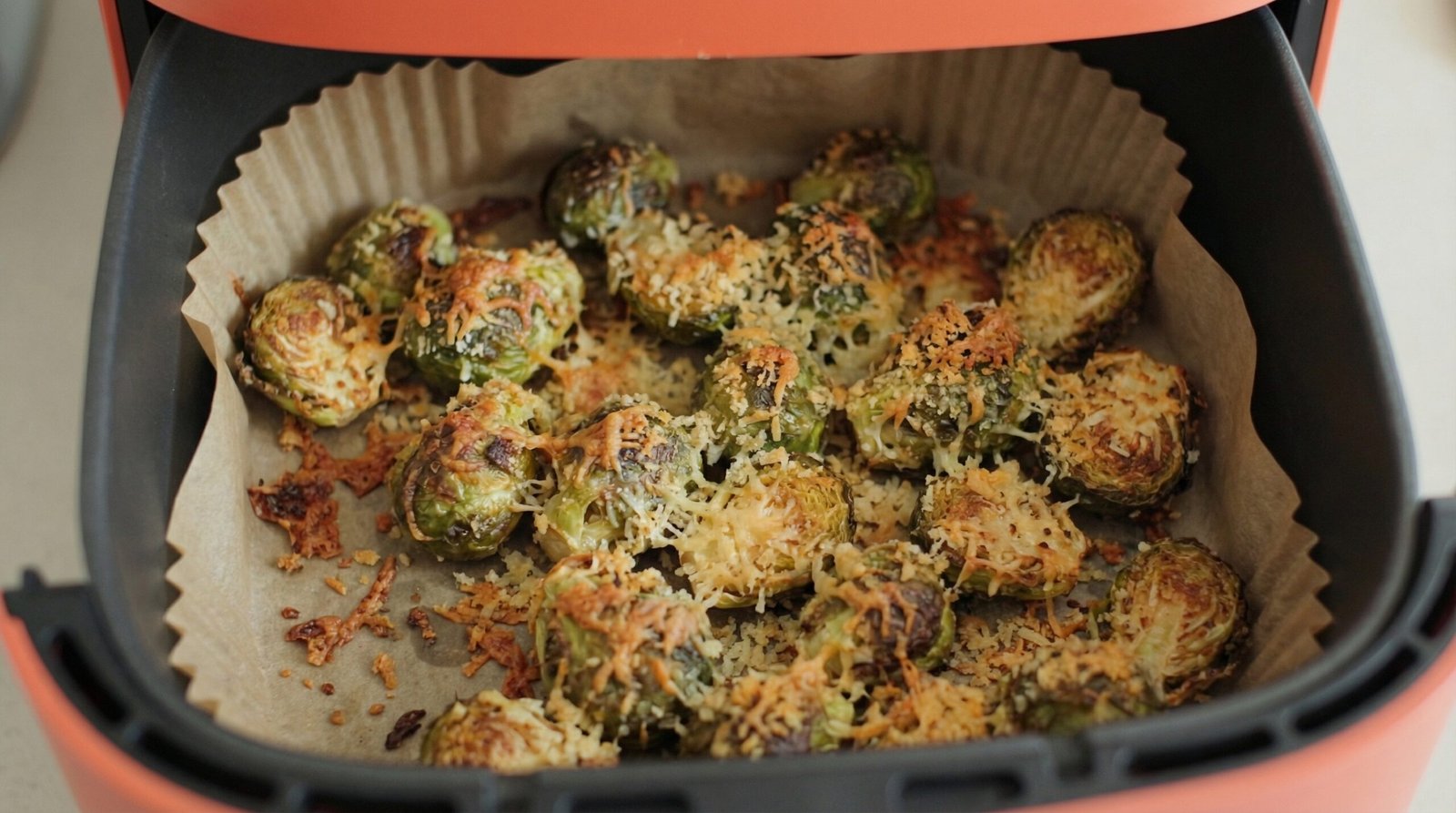 Parmesan Panko Crusted Air Fryer Brussels Sprouts