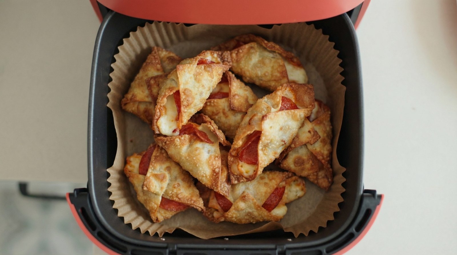 Pepperoni-Stuffed Mozzarella Wontons