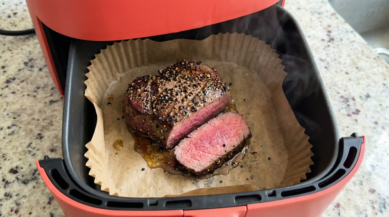 Reverse-Seared Filet Mignon with Peppercorn Crust