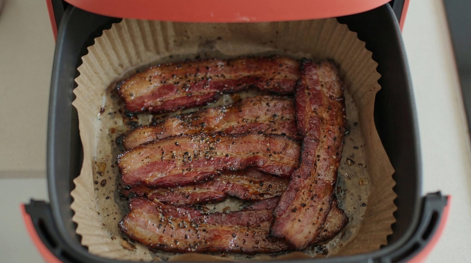 Seasoned Peppered Air Fryer Bacon