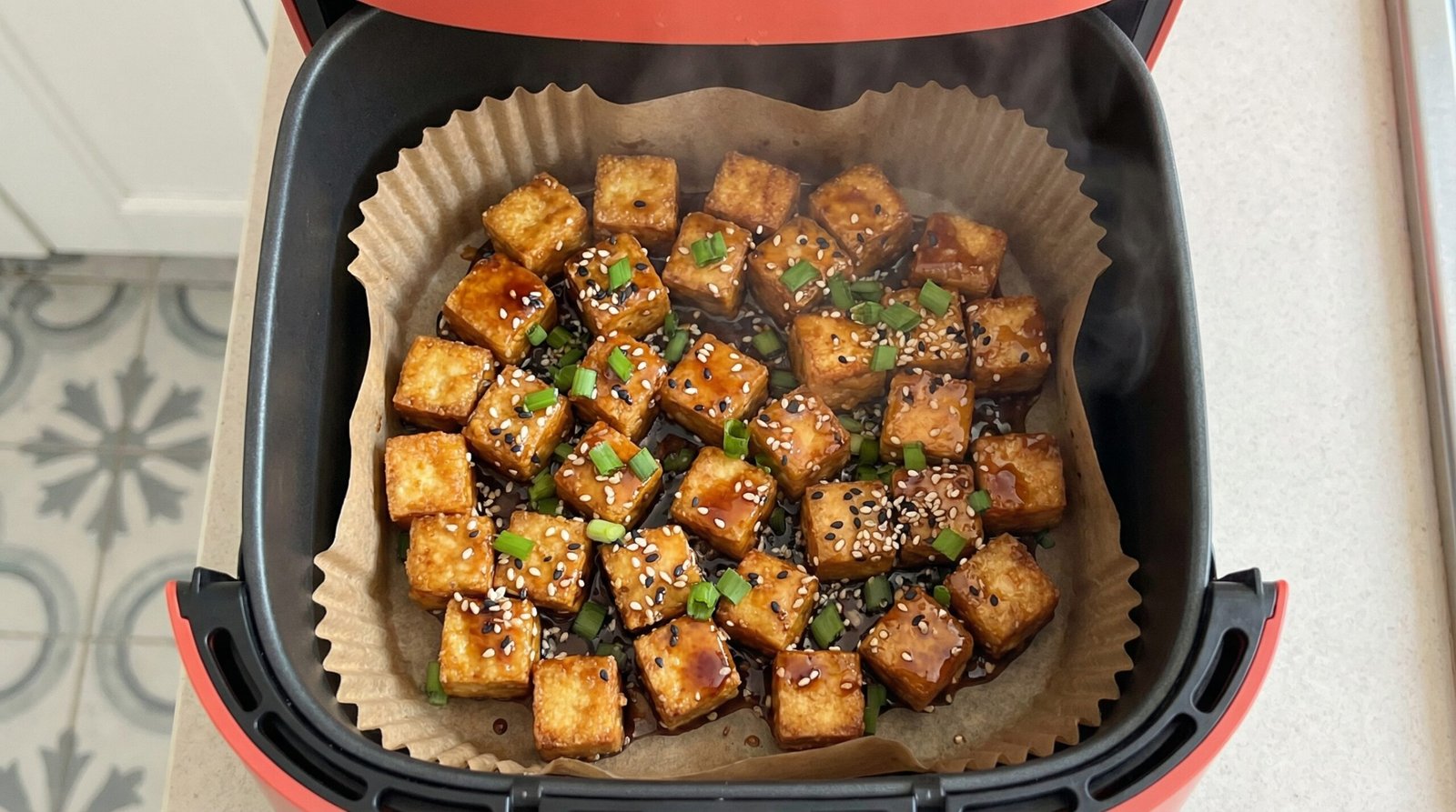 Sesame Soy Air Fryer Tofu