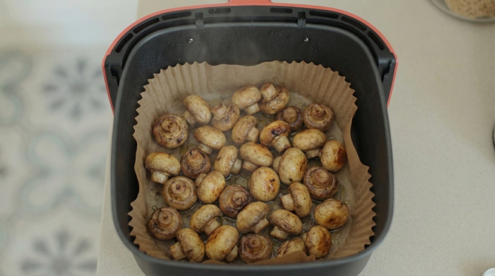 Simple Air Fryer Button Mushrooms