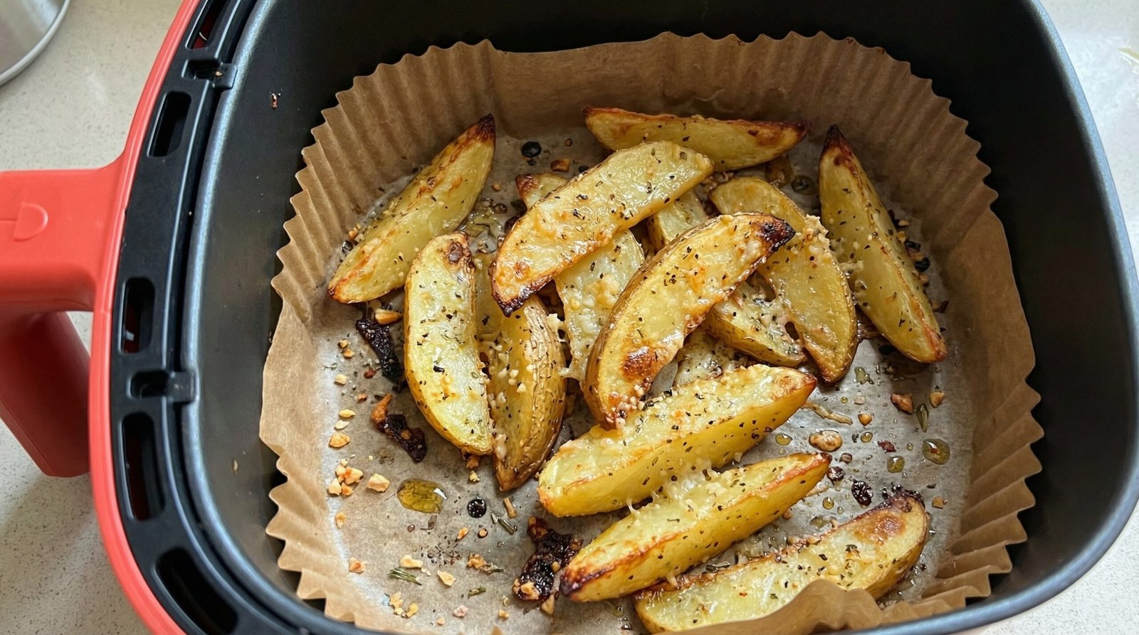 Soaked Parmesan Potato Wedges