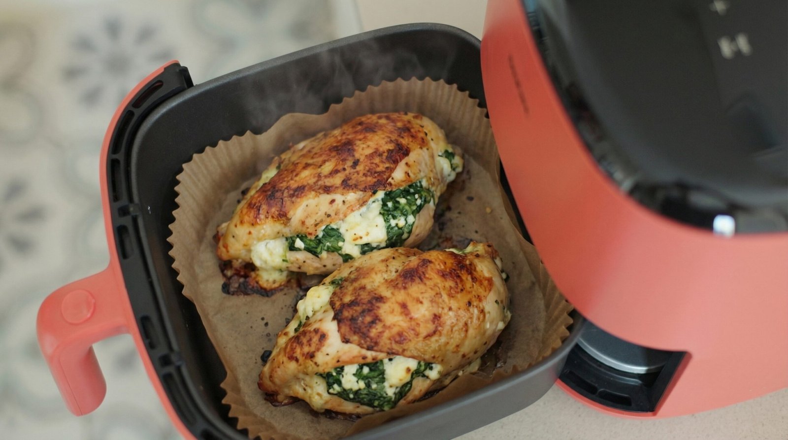 Spinach Feta Stuffed Air Fryer Chicken Breast